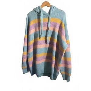 c. Luna super soft Over Sized Striped Hooded Sweater - Soft & Comfy!